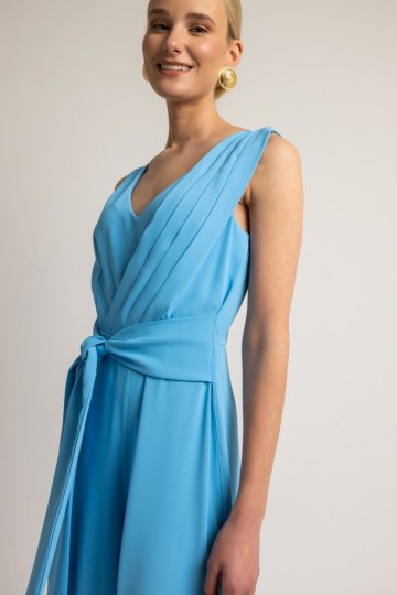 Φόρμα ολόσωμη με ζώνη γαλάζια - 