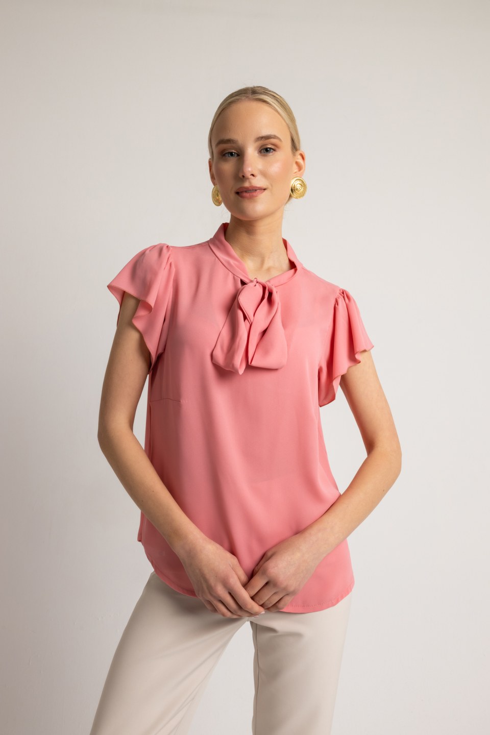 Μπλούζα με ιδιαίτερα μανίκια ροζ