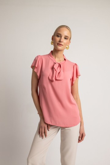 Μπλούζα με ιδιαίτερα μανίκια ροζ - 