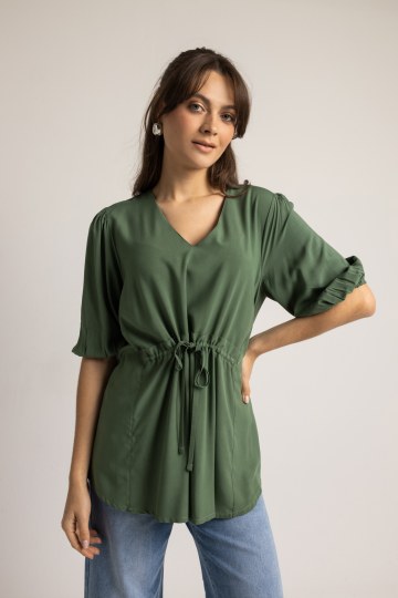 Μπλούζα αέρινη λαδί