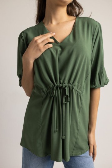 Μπλούζα αέρινη λαδί - 