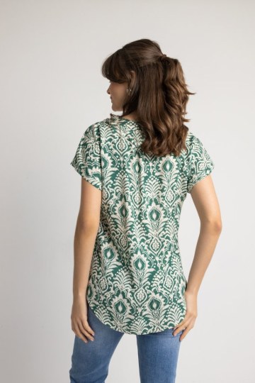 Μπλούζα εμπριμέ πράσινη - 