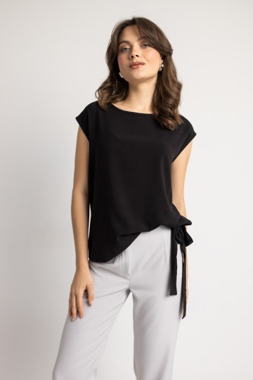 Μπλούζα αμάνικη αέρινη μαύρη