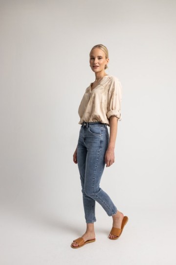 Παντελόνι τζιν mom fit μπλε  - 