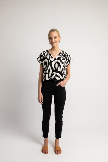 Παντελόνι pontestofa με λάστιχο στη μέση μαύρο