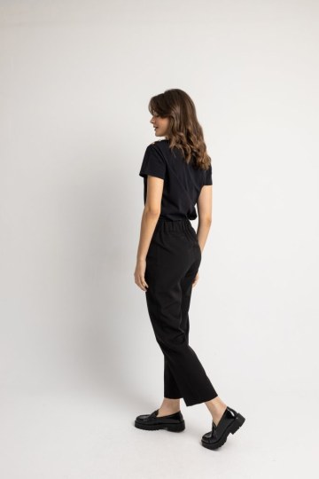 Παντελόνι γραφείου με λάστιχο πίσω μαύρο - 