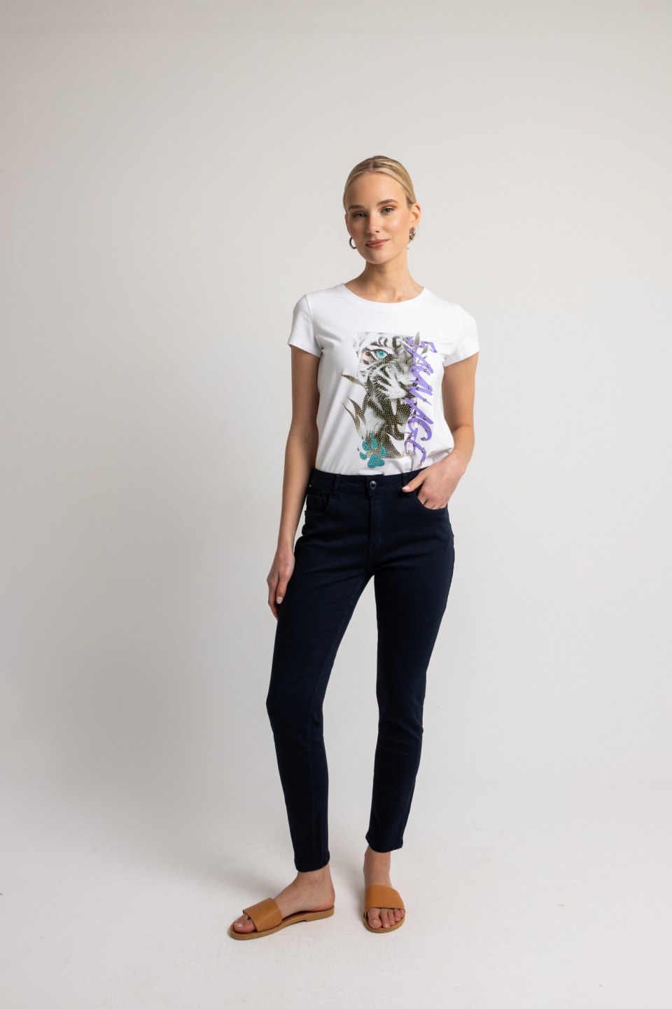 Παντελόνι τζιν σε στενή γραμμή σκούρο μπλε