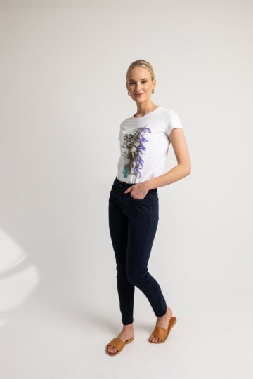 Παντελόνι τζιν σε στενή γραμμή σκούρο μπλε - 