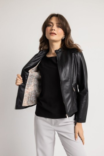 Jacket δερματίνη κοντό μαύρο  - 