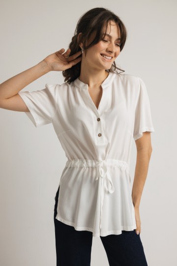 Μπλούζα αέρινη μονόχρωμη λευκή