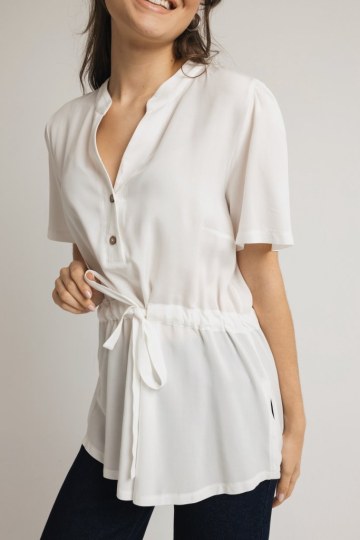 Μπλούζα αέρινη μονόχρωμη λευκή - 