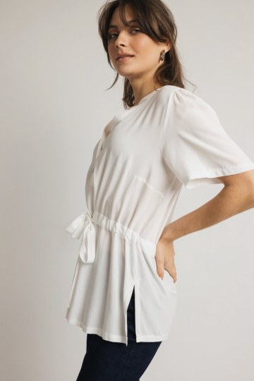 Μπλούζα αέρινη μονόχρωμη λευκή - 