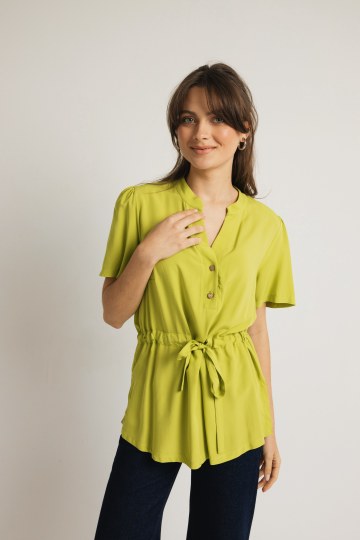 Μπλούζα αέρινη μονόχρωμη lime