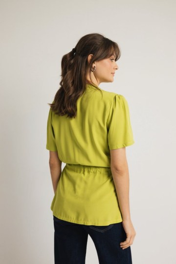 Μπλούζα αέρινη μονόχρωμη lime - 