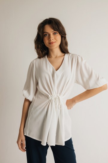 Μπλούζα αέρινη μονόχρωμη λευκή