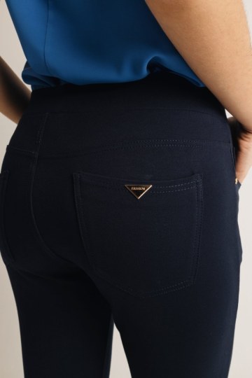 Παντελόνι pontestofa με λάστιχο στη μέση μπλε σκούρο - 