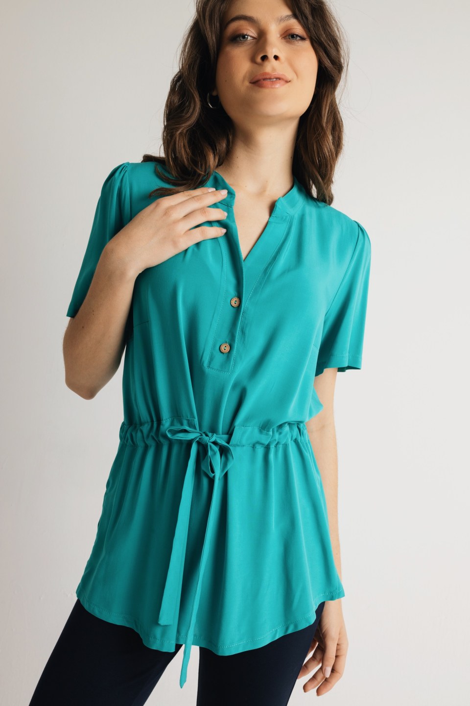 Μπλούζα αέρινη μονόχρωμη βεραμάν