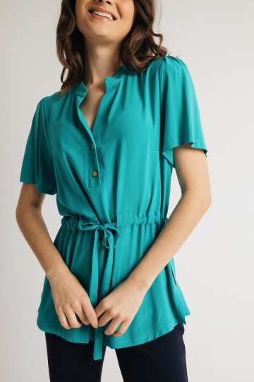 Μπλούζα αέρινη μονόχρωμη βεραμάν - 