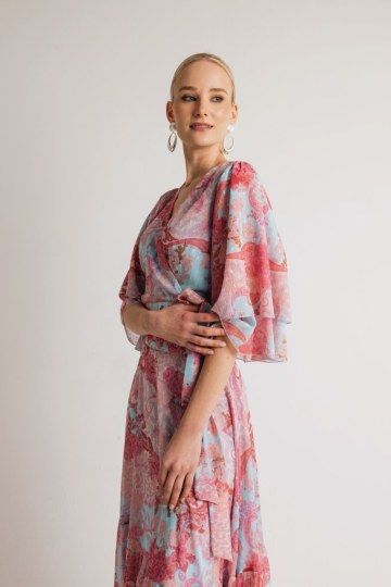 Σετ κρουαζέ με μανίκι εμπριμέ - 