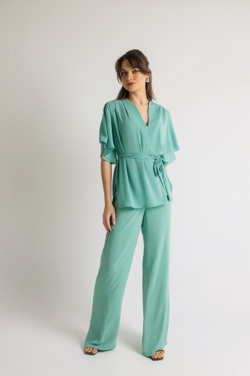 Παντελόνα ψηλόμεση με λάστιχο στο πίσω μέρος βεραμάν