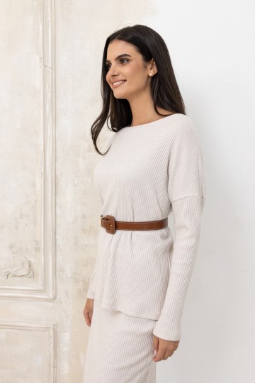 Μπλούζα μακρυμάνικη rip εκρού