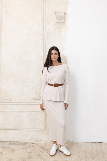 Φούστα μίντι rip εκρού