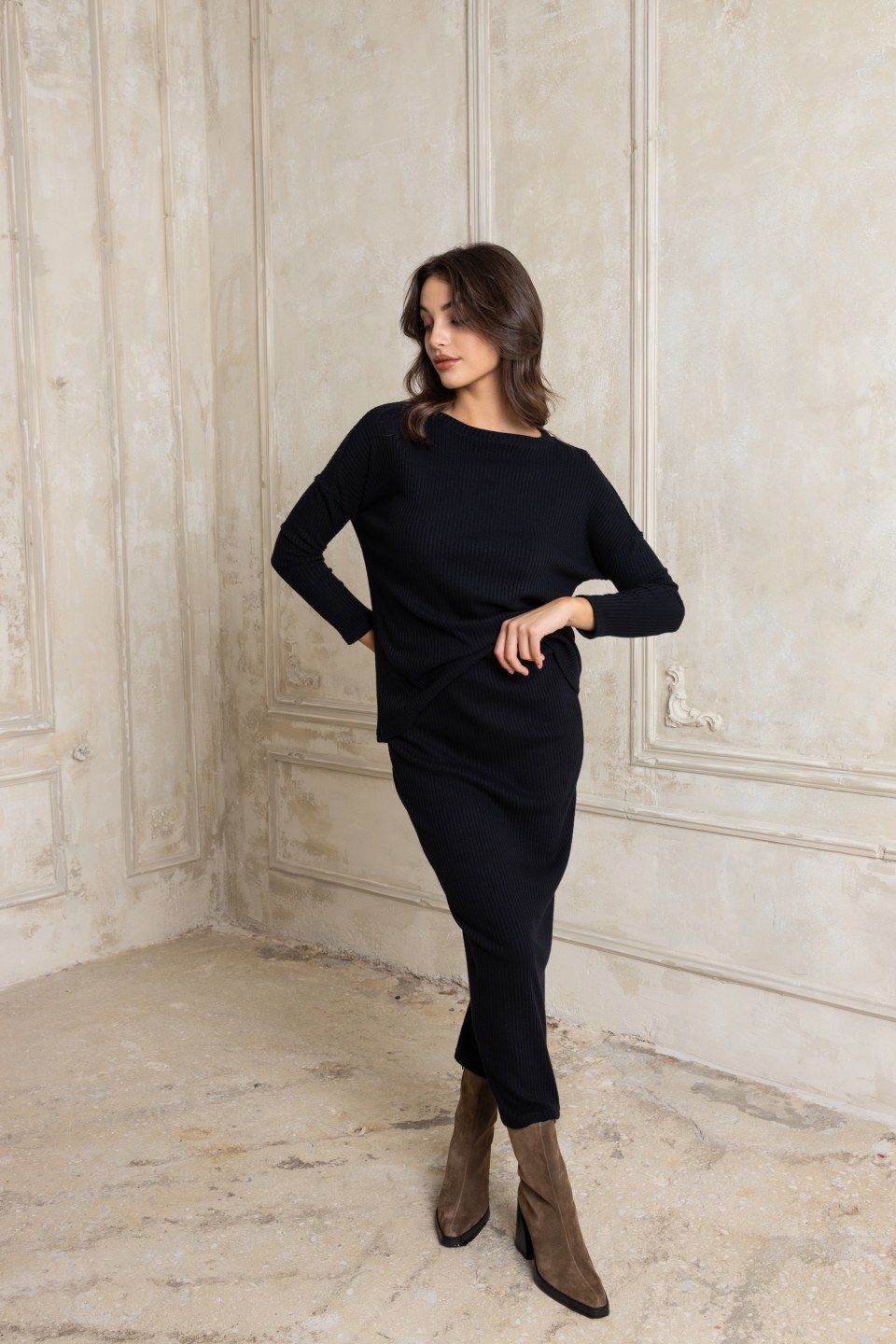 Φούστα μίντι rip μαύρη