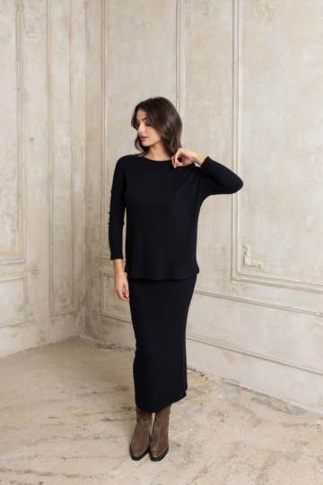 Φούστα μίντι rip μαύρη - 