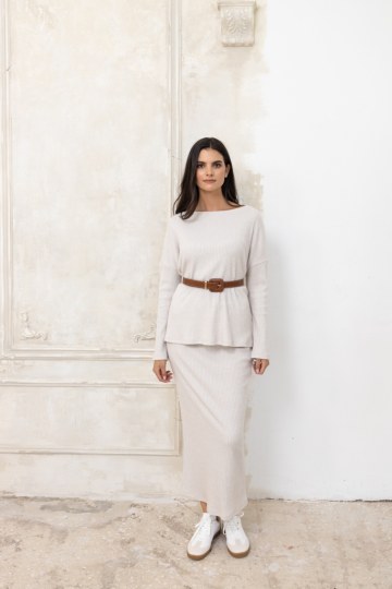 Μπλούζα μακρυμάνικη rip εκρού - 