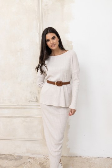 Μπλούζα μακρυμάνικη rip εκρού - 