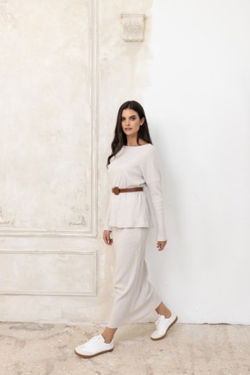 Μπλούζα μακρυμάνικη rip εκρού - 