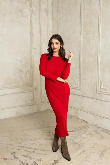 Φούστα μίντι rip κόκκινη