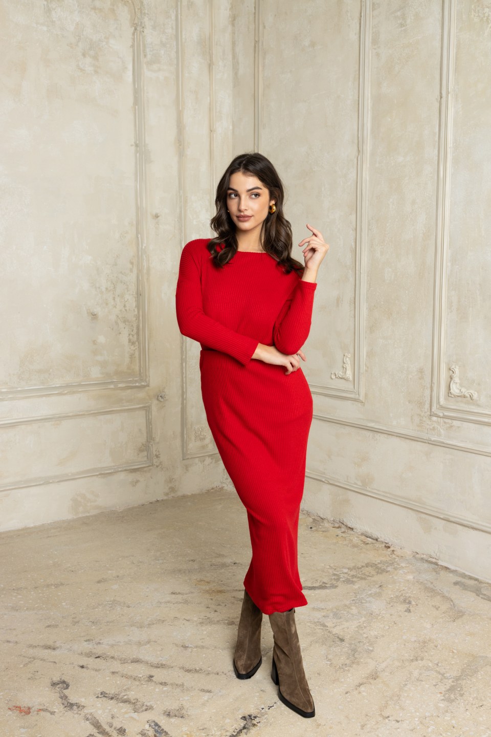 Φούστα μίντι rip κόκκινη