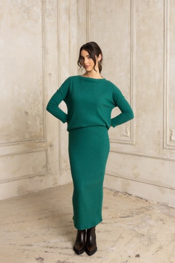 Φούστα μίντι rip πράσινη - 