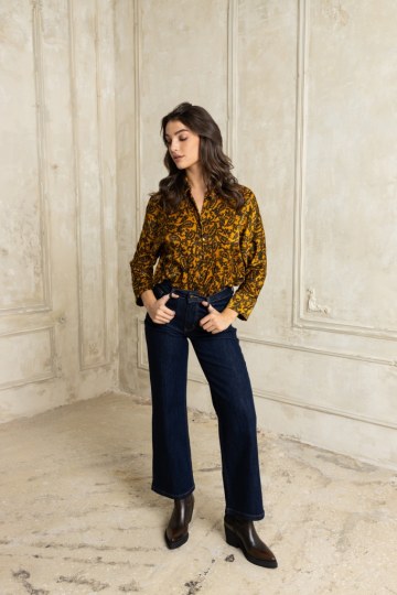 Πουκάμισο με λαχούρια μουσταρδί - 