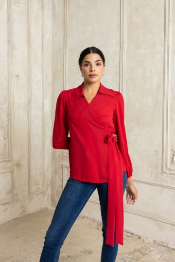 Πουκαμίσα κρουαζέ κόκκινη - 