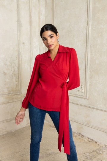 Πουκαμίσα κρουαζέ κόκκινη - 