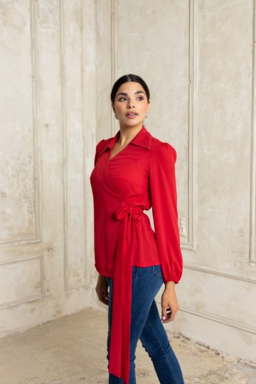 Πουκαμίσα κρουαζέ κόκκινη - 