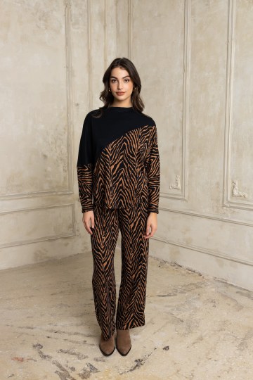  Παντελόνι animal print  ζεβρέ