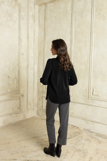 Παντελόνι γραφείου σε ίσια γραμμή γκρι - 