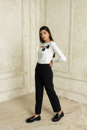  Παντελόνι γραφείου σε ίσια γραμμή μαύρο - 