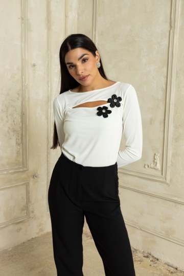  Παντελόνι γραφείου σε ίσια γραμμή μαύρο - 