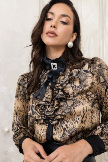 Πουκαμίσα  φίδι με βολάν στο λαιμό  - 