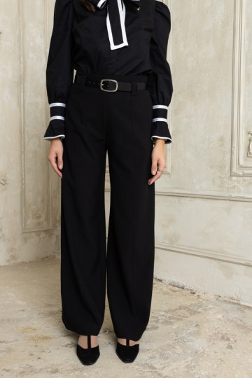 Παντελόνα σε φαρδιά γραμμή μαύρη - 