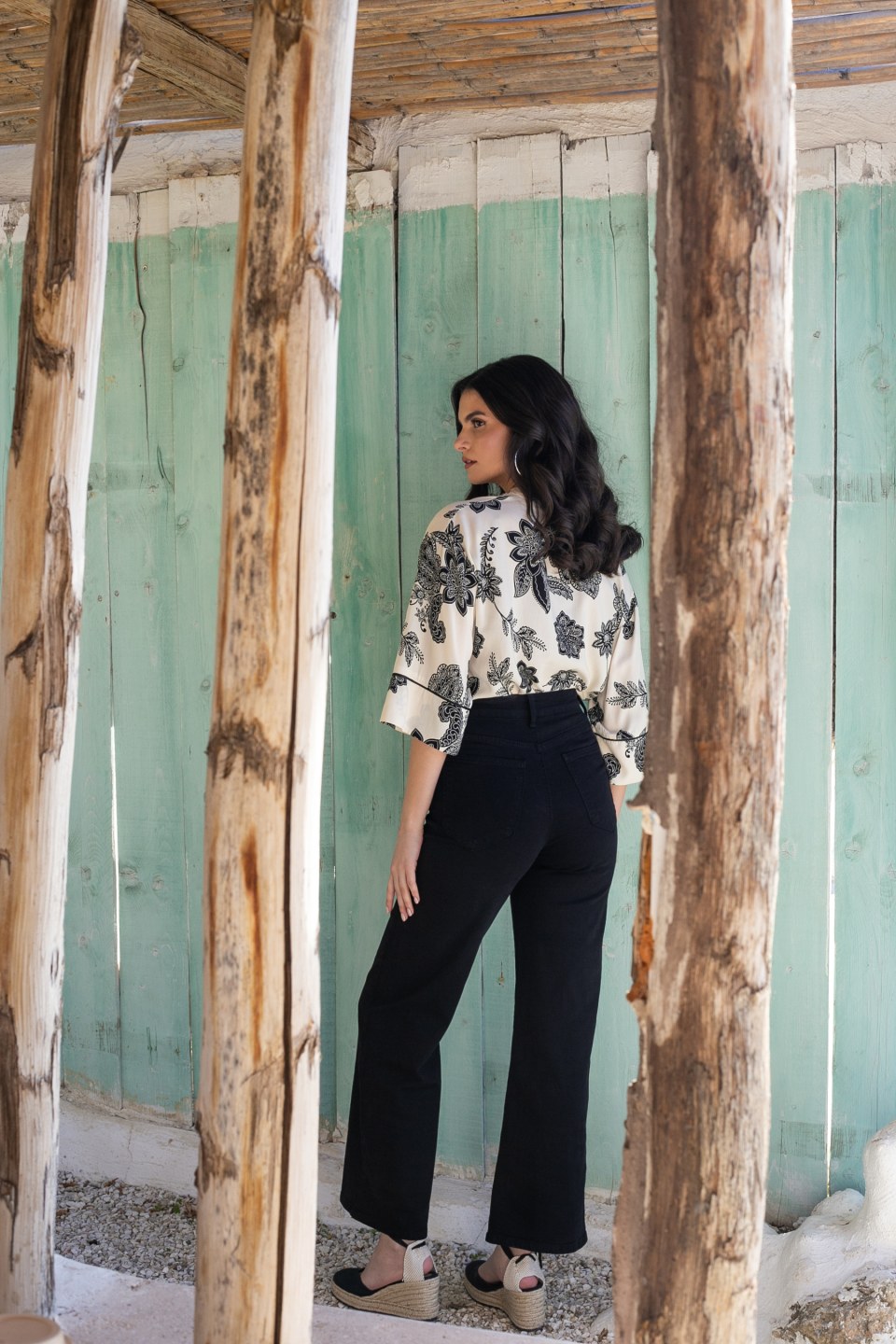 Παντελόνι wide leg μαύρο