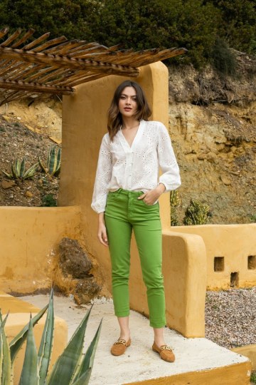 Παντελόνι ελαστικό mom fit πράσινο