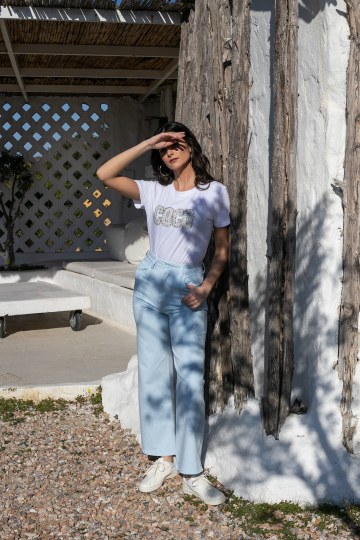 Παντελόνι wide leg γαλάζιο