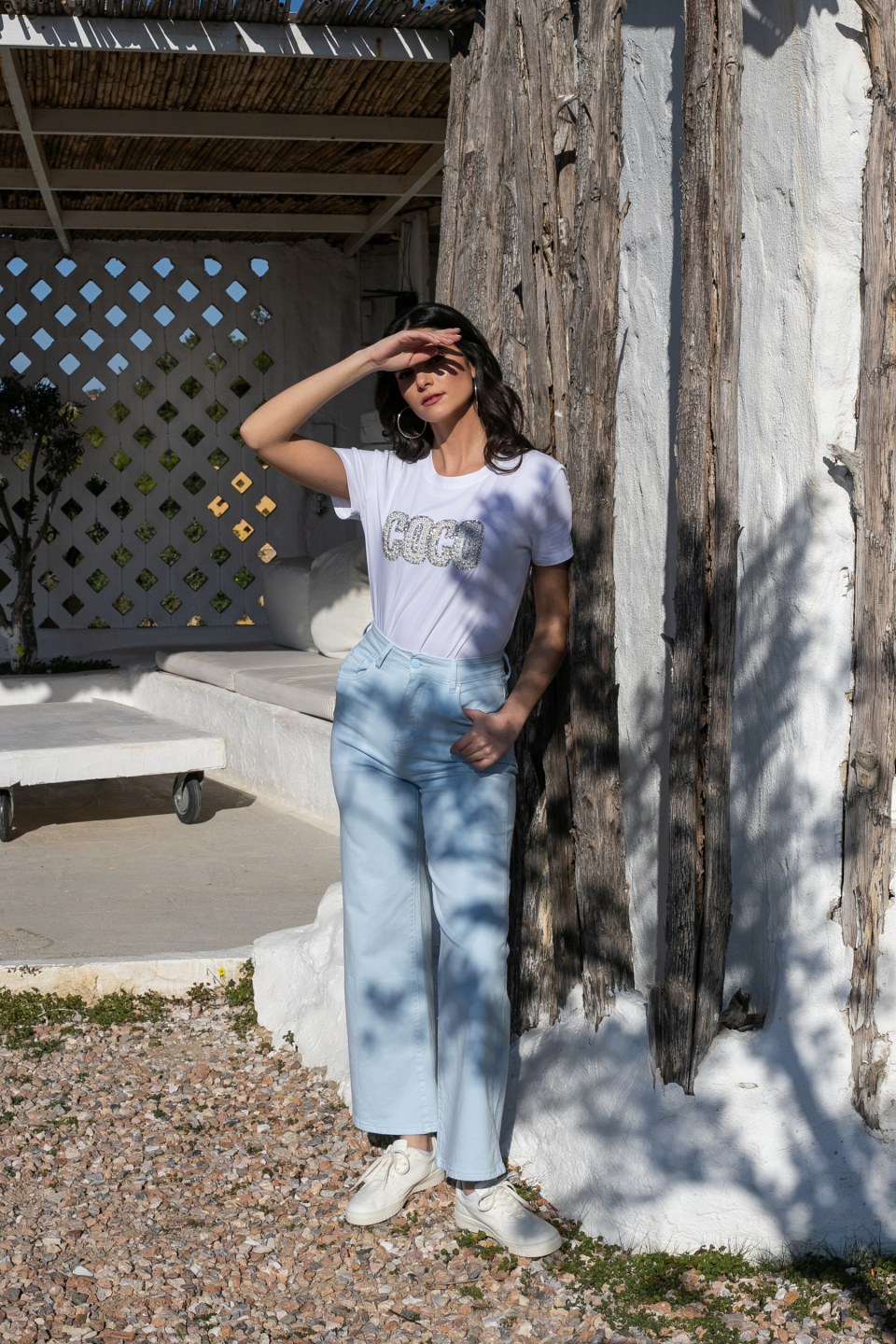 Παντελόνι wide leg γαλάζιο