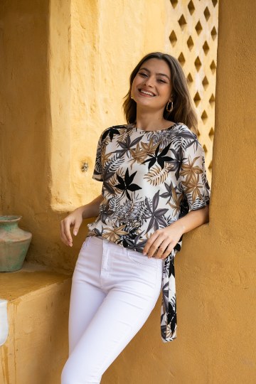 Παντελόνι τζιν ελαστικό σε στενή γραμμή λευκό - 