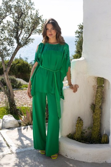  Παντελόνα σε ίσια γραμμή πράσινη